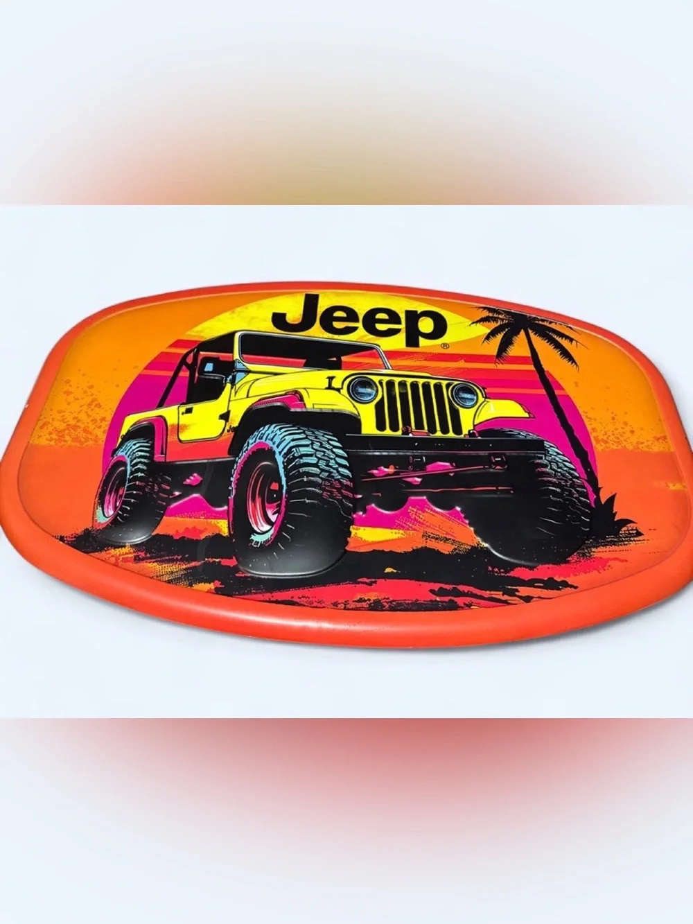 Jeep Bright Yellow and Hot Pink Off-Road Metal Wall Sign